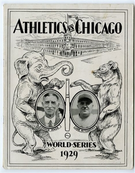 1929 World Series Program – Chicago Cubs at Philadelphia A’s    